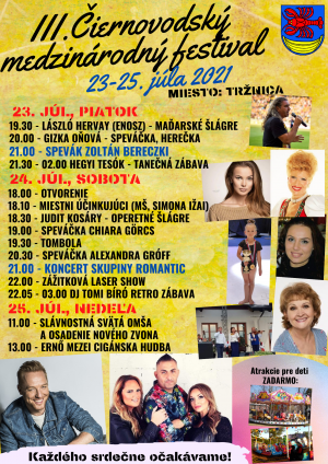 III. Čiernovodský medzinárodný festival - III. Feketenyéki Nemzetközi Fesztivál 1